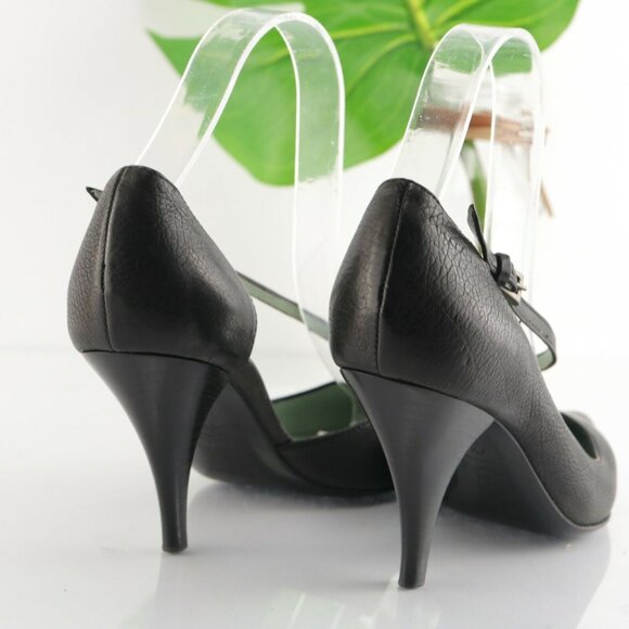 Sigerson Morrison Womens Pump Size 7.5 Black D'Orsay Retro Heel Dress Shoe - Picture 6 of 12